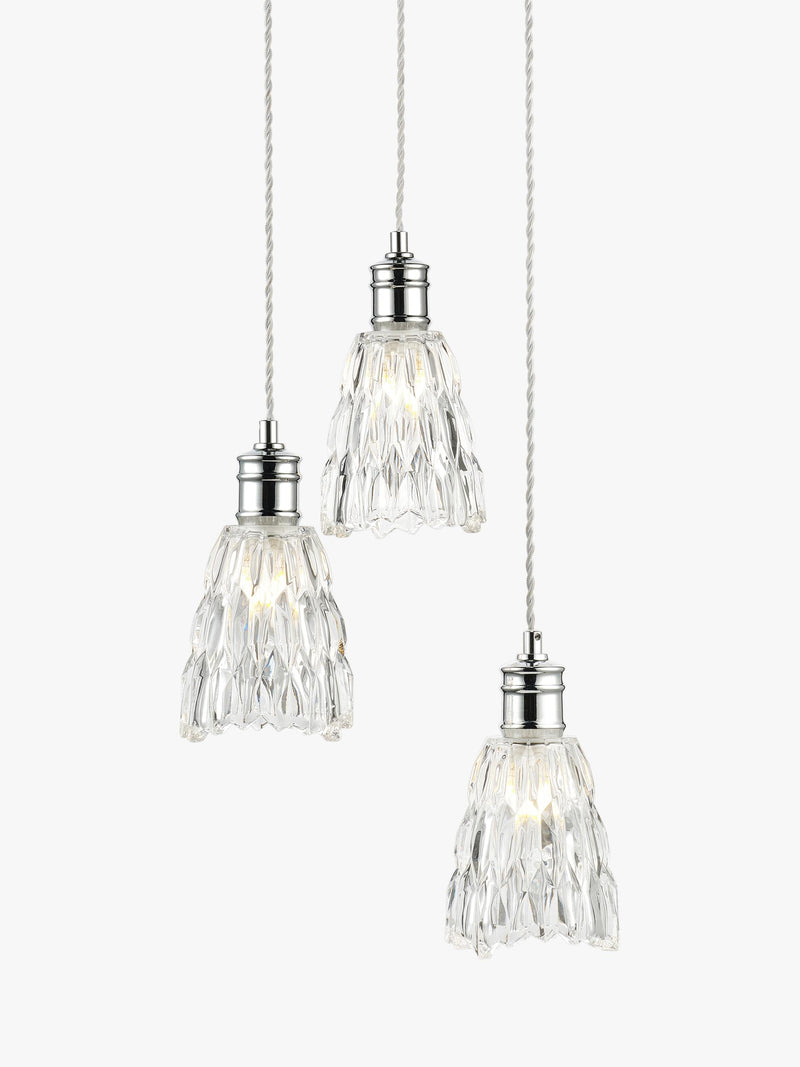 John Lewis Marlow crystal glass pendant light chrome - British product