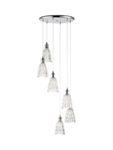 John Lewis John Lewis Marlow 6 Crystal Glass Pendant Cluster Ceiling Light, Chrome- Buy online at McGrocer