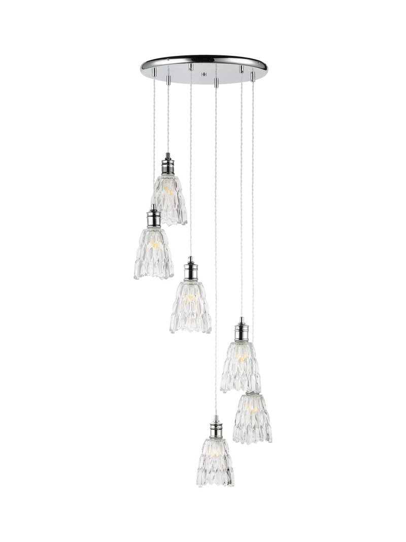 John Lewis Marlow crystal glass pendant cluster chrome finish, imported from the UK