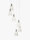 John Lewis Marlow crystal glass pendant cluster chrome finish, imported from the UK