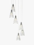 John Lewis Marlow crystal glass pendant cluster chrome finish, imported from the UK