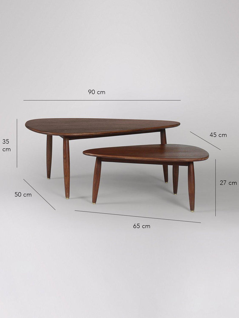 Swoon Abel nesting tables dark brown, imported from the UK