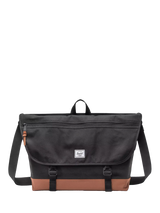 John Lewis Herschel Supply Co. Cove Messenger Bag Black/Saddle Brown 2.5L- Buy online at McGrocer