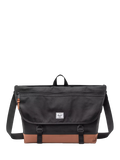 Herschel Supply Co. Cove Messenger Bag in Black and Saddle Brown - British product
