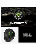 Garmin Instinct 3 50mm smartwatch black bezel charcoal band - British product
