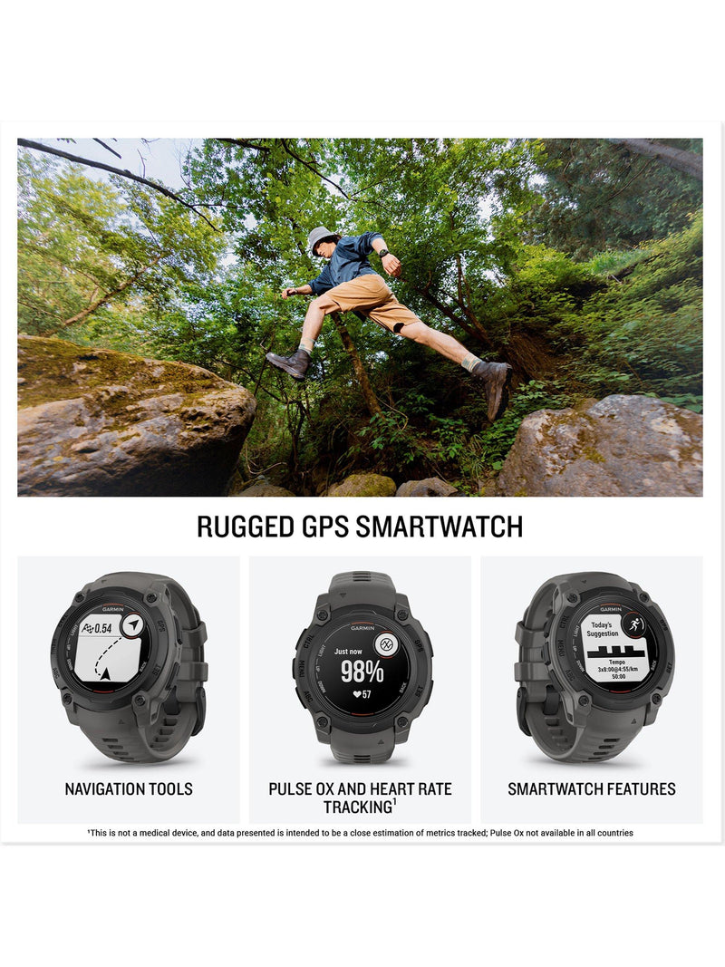 Garmin rugged GPS smartwatch Black/Charcoal 40mm, imported from the UK