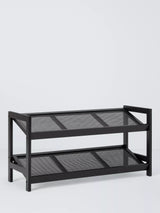 John Lewis John Lewis Poly Rattan and Bamboo 2 Tier Shoe Rack, Black- Buy online at McGrocer