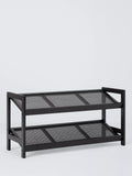 John Lewis poly rattan and bamboo 2 tier shoe rack black (British brand)