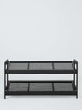 John Lewis poly rattan and bamboo 2 tier shoe rack black (British brand)