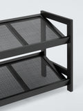John Lewis poly rattan and bamboo 2 tier shoe rack black (British brand)