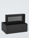 John Lewis black bamboo and rattan storage box, imported from the UK