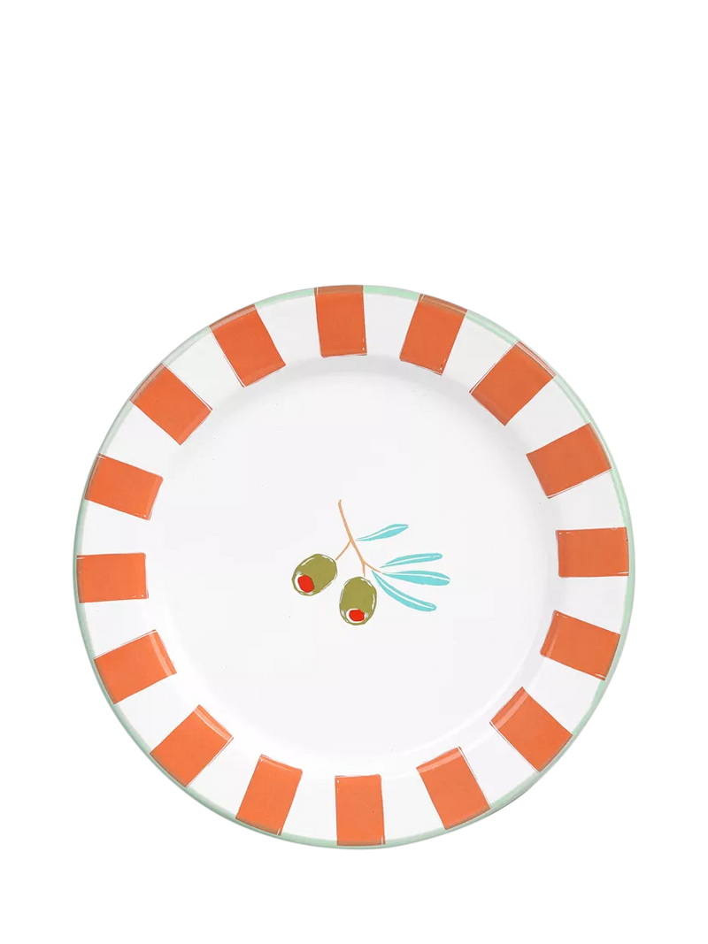 Talking Tables olive enamel plate 20cm, UK version