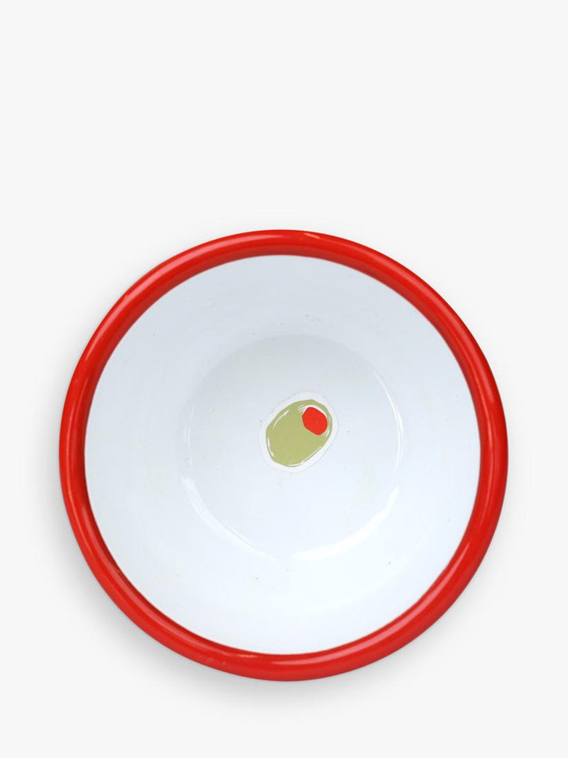 Talking Tables green olive enamel bowl 10cm, UK version