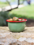 Talking Tables green olive enamel bowl 10cm, UK version