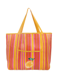 Talking Tables lemon and striped print recycled tote bag, imported from the UK