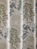 Laura Ashley lined eyelet curtains with floral design in seaspray, UK version