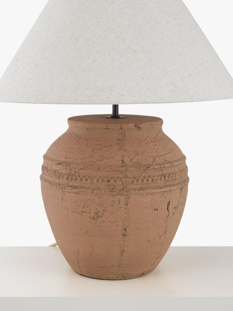 John Lewis Dunstan terracotta table lamp with cream shade - British product