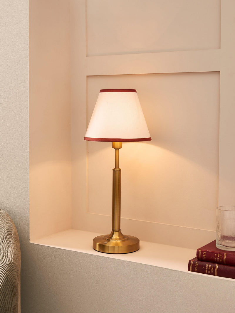John Lewis Baily large rechargeable table lamp in brass - British product