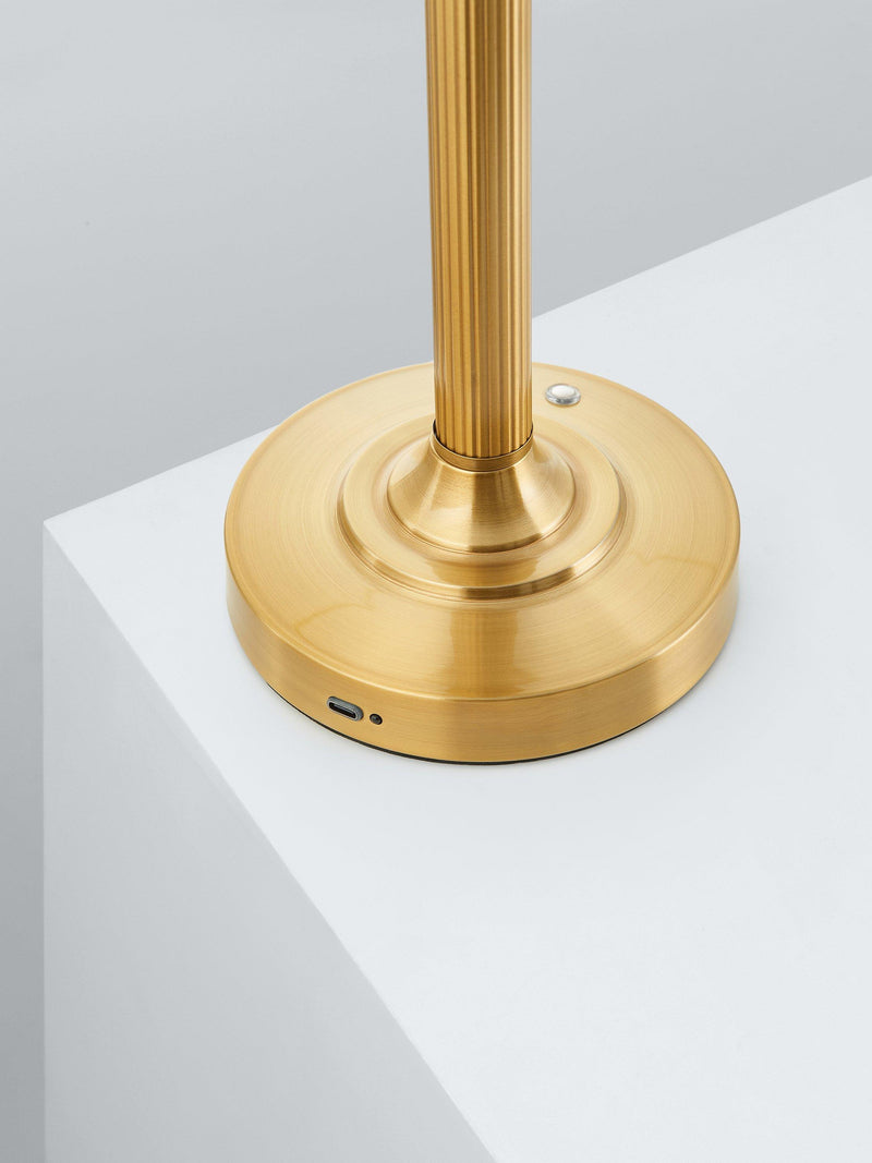 John Lewis Baily large rechargeable table lamp in brass - British product