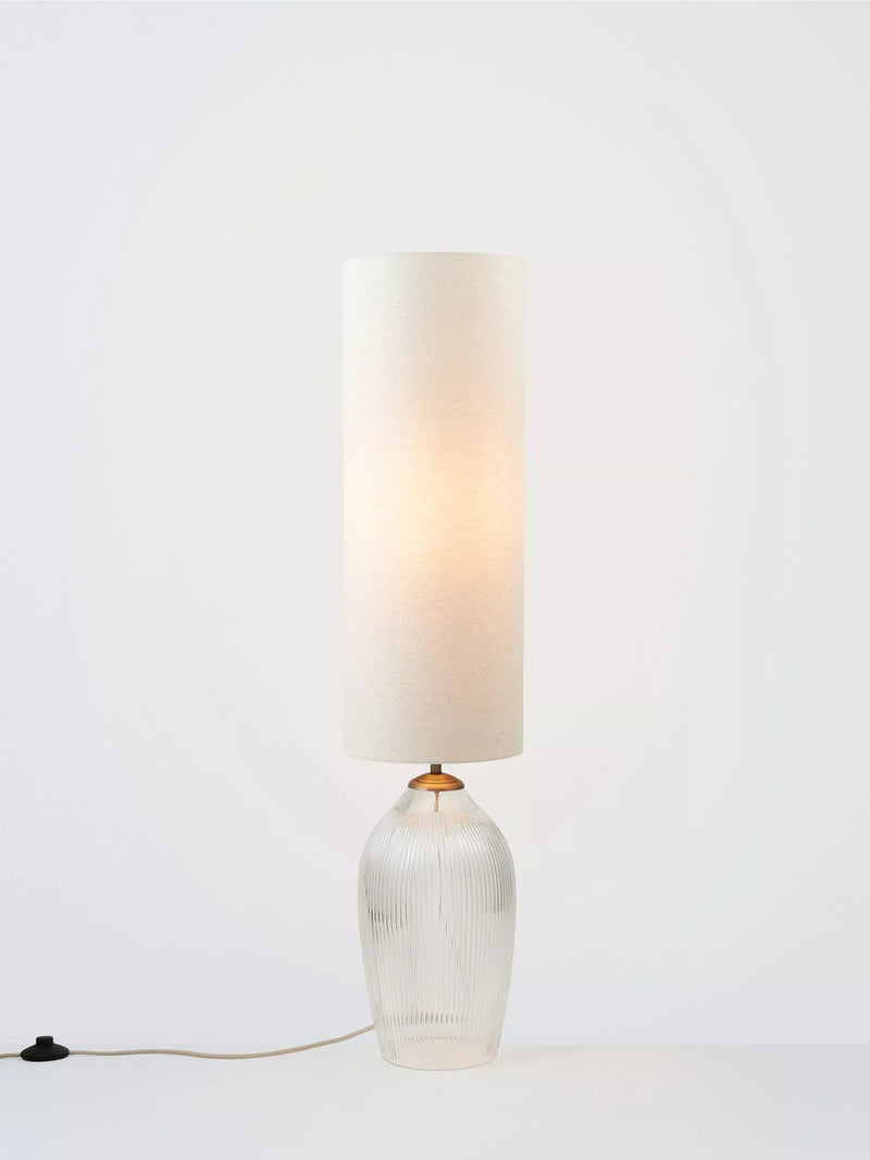 John Lewis Fulbrook ribbed glass floor lamp clear H111cm (British brand)