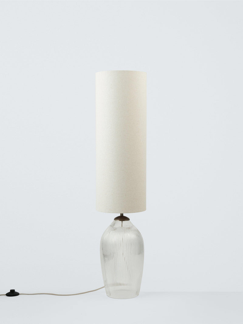 John Lewis Fulbrook ribbed glass floor lamp clear H111cm (British brand)