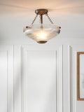 John Lewis Fulbrook ceiling light semi flush clear glass, imported from the UK