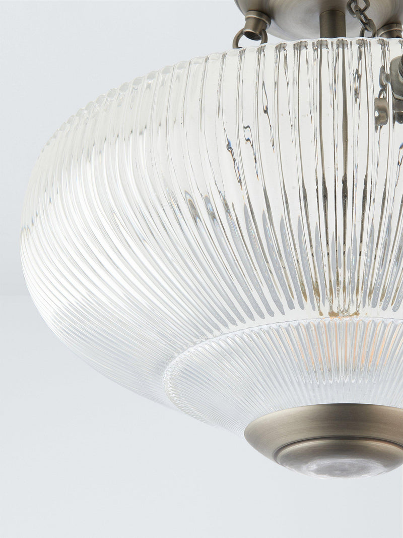 John Lewis Fulbrook ceiling light semi flush clear glass, imported from the UK