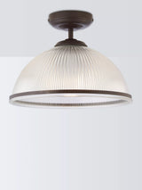 John Lewis John Lewis Tristan Ribbed Glass Semi Flush Ceiling Light, Bronze- Buy online at McGrocer