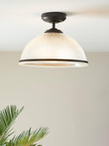 John Lewis Tristan ribbed glass semi flush ceiling light bronze, UK version