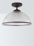 John Lewis Tristan ribbed glass semi flush ceiling light bronze, UK version