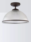 John Lewis Tristan ribbed glass semi flush ceiling light bronze, UK version
