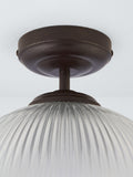 John Lewis Tristan ribbed glass semi flush ceiling light bronze, UK version