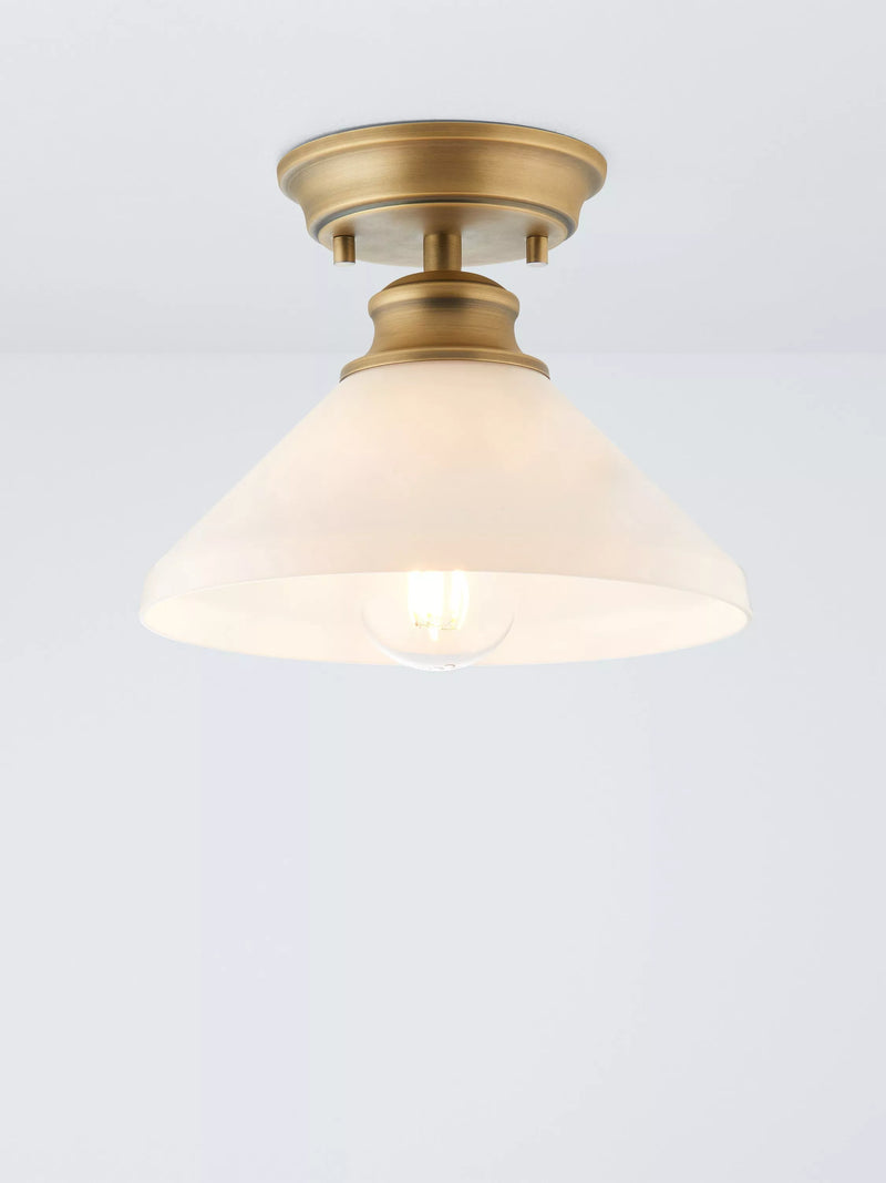 John Lewis Tula opaline glass semi flush ceiling light clear, UK version
