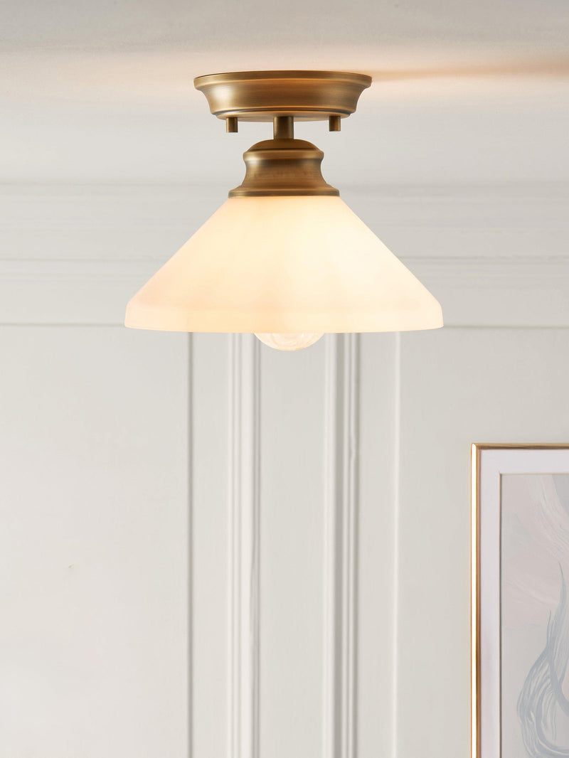 John Lewis Tula opaline glass semi flush ceiling light clear, UK version