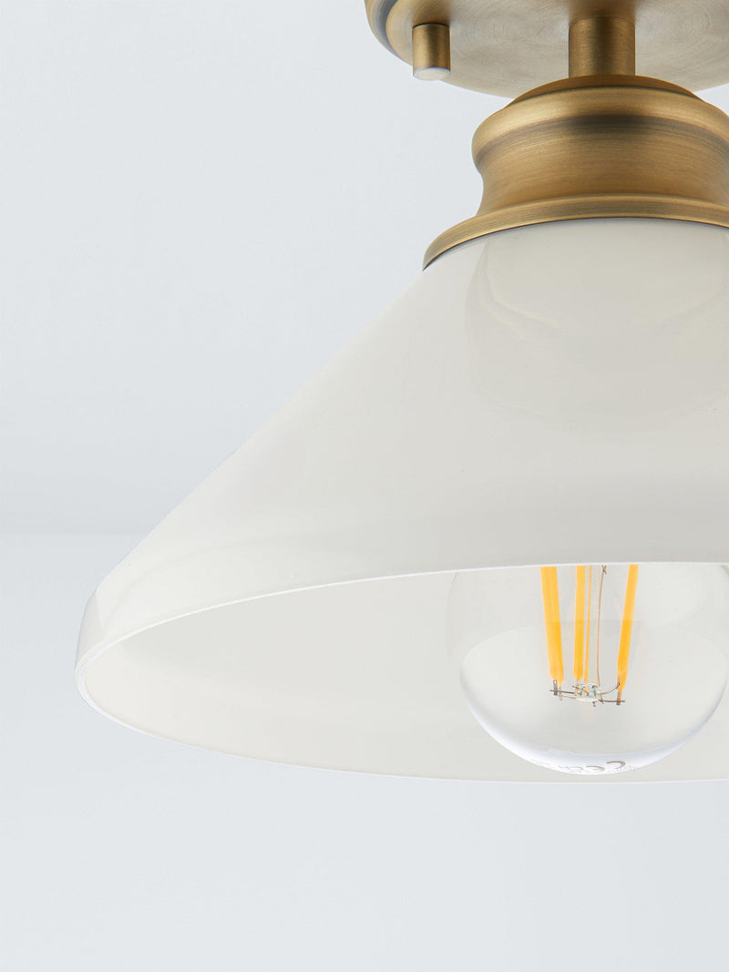 John Lewis Tula opaline glass semi flush ceiling light clear, UK version