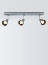 John Lewis John Lewis Baldwin 3 Spotlight Ceiling Bar Silver- Buy online at McGrocer