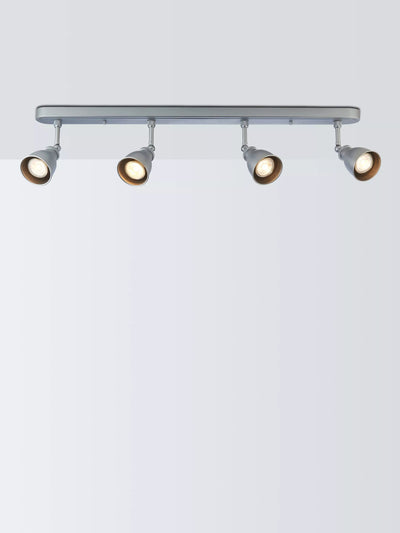 John Lewis John Lewis Baldwin 4 Spotlight Ceiling Bar, Silver, 80cm- Buy online at McGrocer