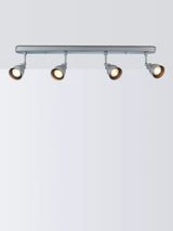 John Lewis John Lewis Baldwin 4 Spotlight Ceiling Bar, Silver, 80cm- Buy online at McGrocer
