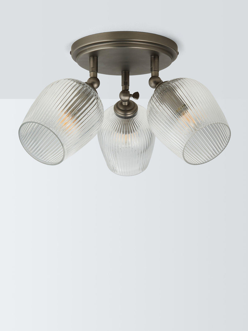 John Lewis Fulbrook 3 glass shade ceiling spotlight clear 51cm (British brand)