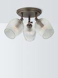 John Lewis Fulbrook 3 glass shade ceiling spotlight clear 51cm (British brand)