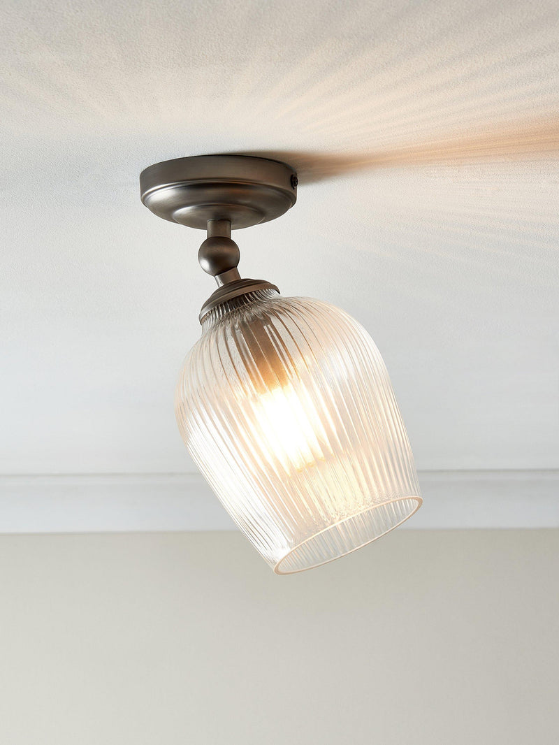 John Lewis Fulbrook clear glass ceiling spotlight, adjustable heads - British product