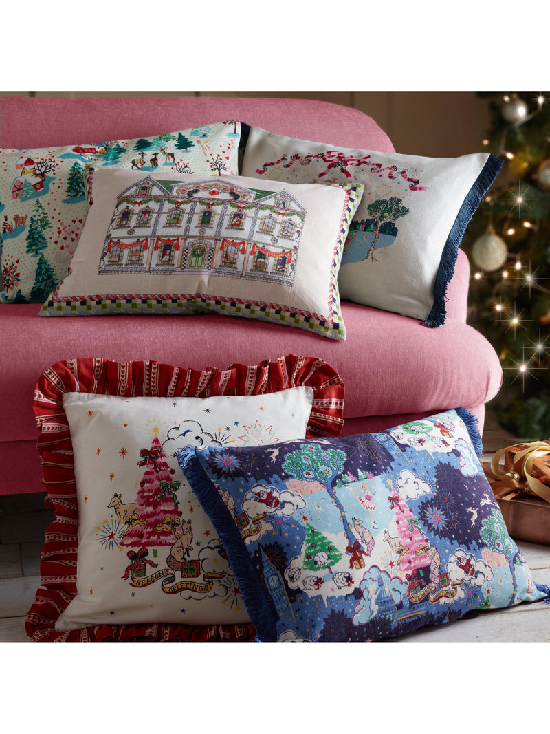 Cath Kidston teal scatter cushion 40x60cm (British brand)