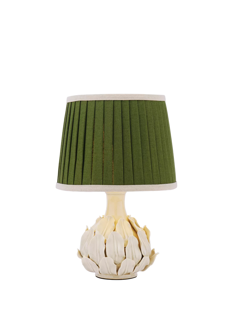Joules Chatsworth small ceramic leaf table lamp natural cream, UK version