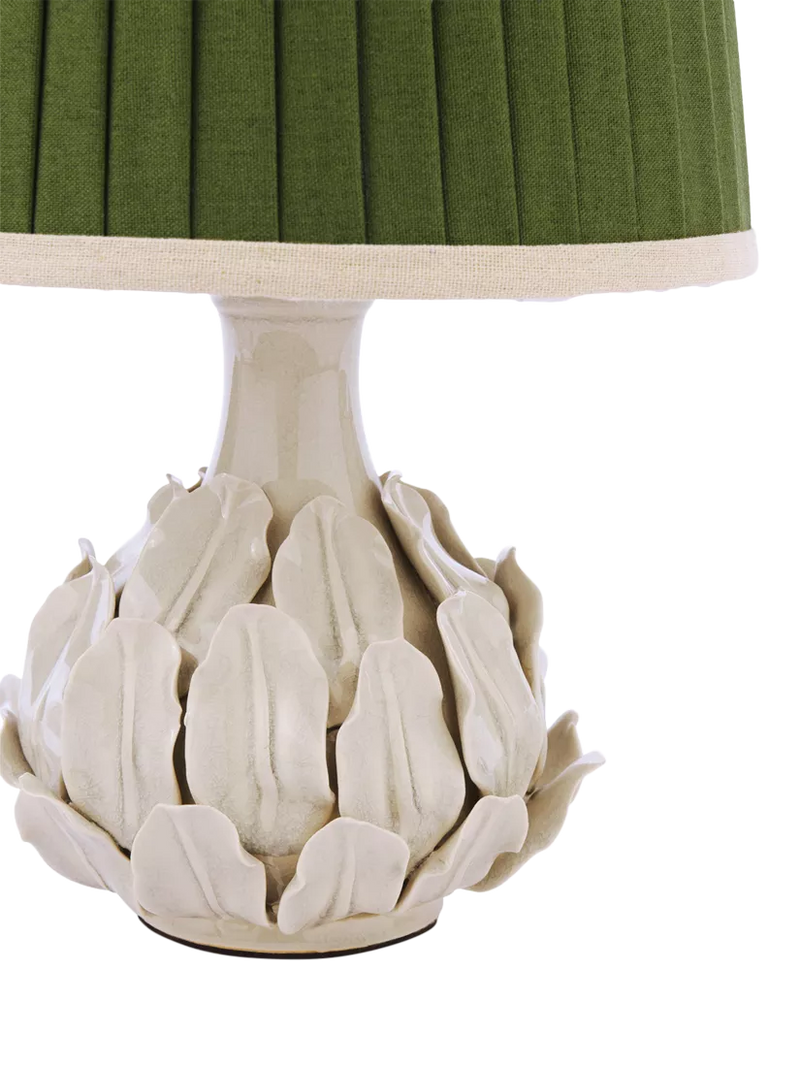 Joules Chatsworth small ceramic leaf table lamp natural cream, UK version