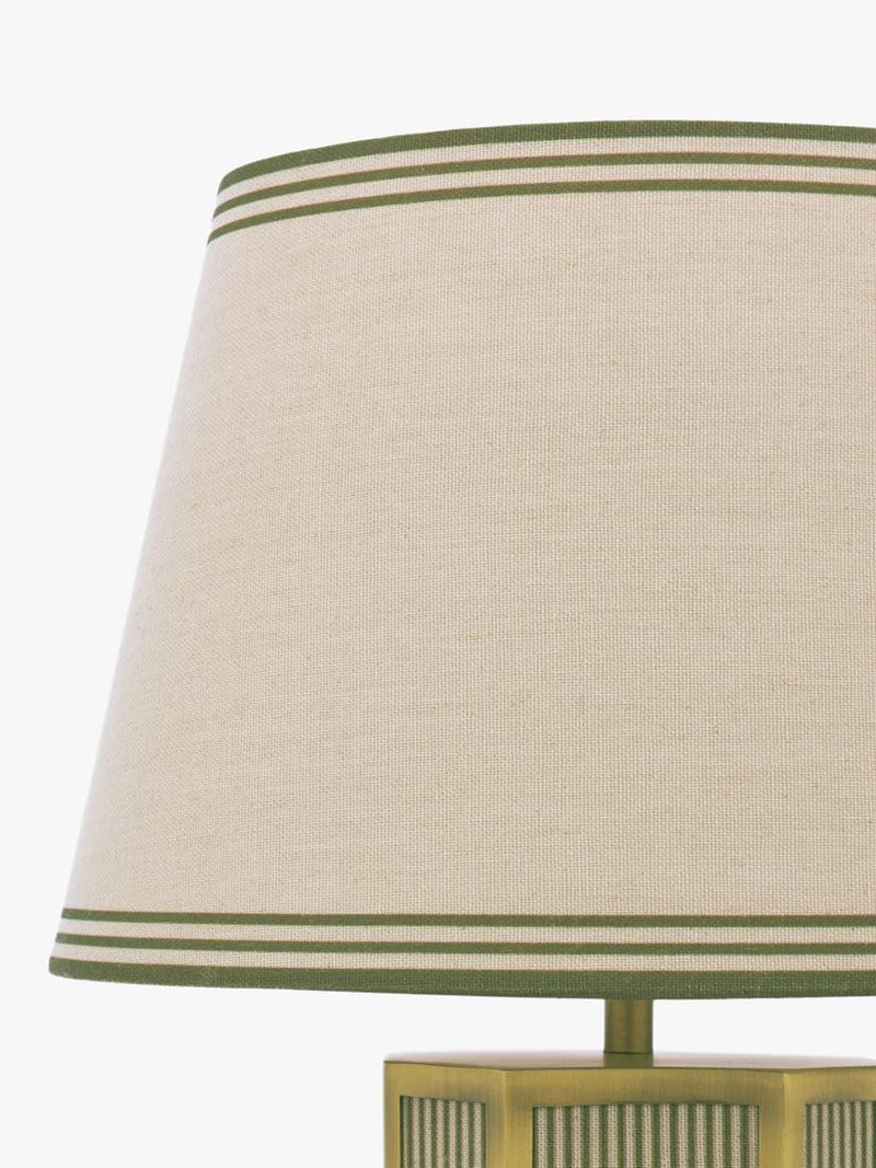 Joules Helmingham striped table lamp light green, imported from the UK