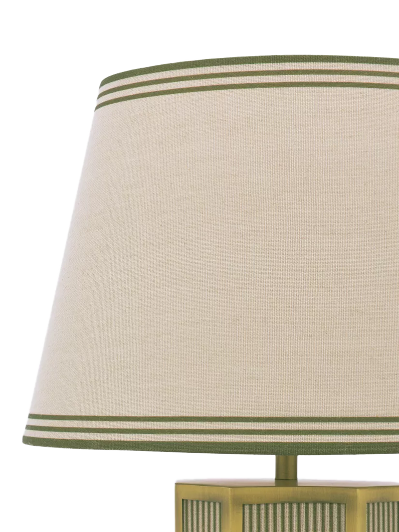Joules Helmingham striped table lamp light green, imported from the UK
