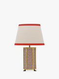 Joules Helmingham claw foot floral table lamp bright red - British product