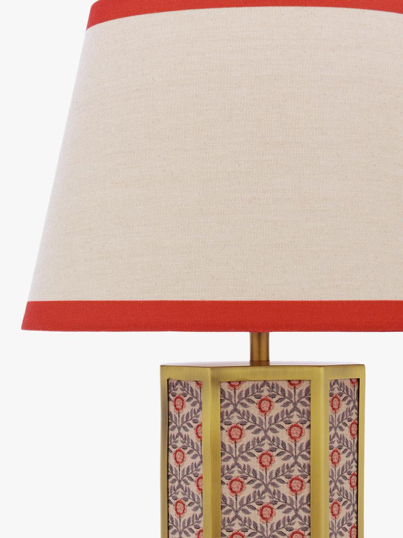 Joules Helmingham claw foot floral table lamp bright red - British product