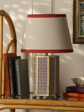 Joules Helmingham claw foot floral table lamp bright red - British product