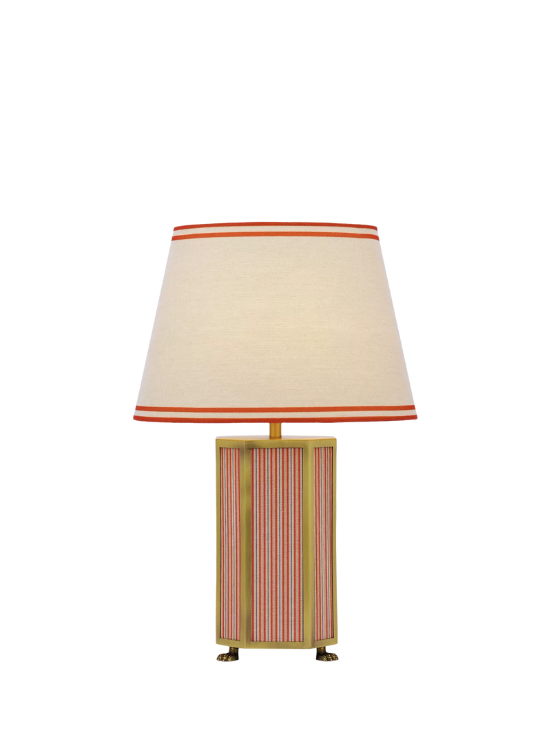 Joules Helmingham claw foot table lamp bright red, imported from the UK
